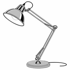 Modern Desk Lamp Icon &ndash; Flat Vector Illustration Isolated on White Background