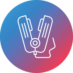 Hair Straightener Line Gradient Circle Background Icon