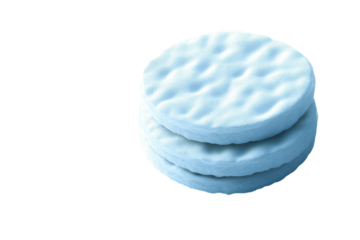 Gentle stack of cotton pads a soothing reminder of self care rituals purity and cleanliness on transparent background