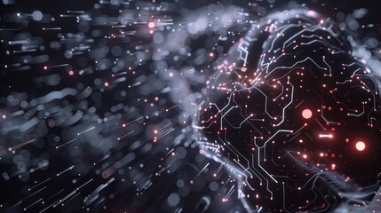 Abstract digital circuit globe graphic design