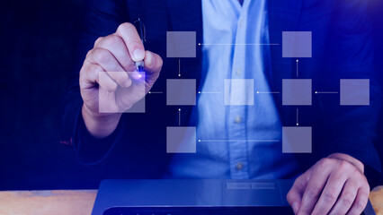 Business process and data management organigram, Design workflow automation with flowcharts, model...