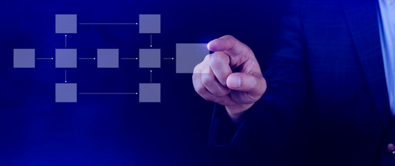 Business process and data management organigram, Design workflow automation with flowcharts, model...