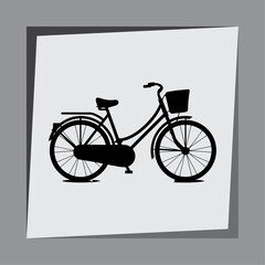 Silhouette of a Girl Riding a Bicycle Vector Illustration