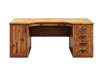 The warmth of organized productivity A bamboo desk ready for your creative projects featuring on transparent background