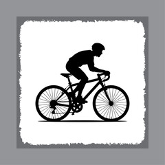 Silhouette of a Girl Riding a Bicycle Vector Illustration