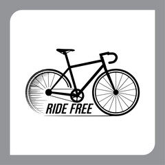 Vintage bicycle illustration with retro style on grunge background