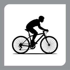 Bicycle vector illustration featuring a simple icon style with vintage and modern elements on white background