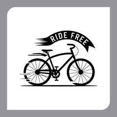 Vintage bicycle illustration with retro style on grunge background