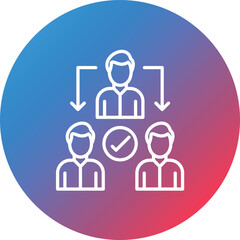 Delegate Line Gradient Circle Background Icon