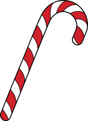 candy cane icon clipart vector on transparent background	
