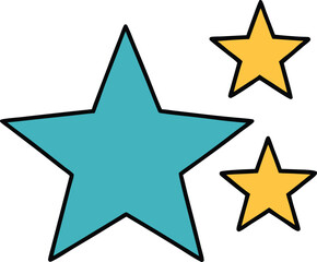 Obraz premium celestial stars icon clipart vector on transparent background 