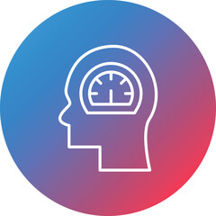 Mental Control Line Gradient Circle Background Icon