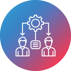 Organization Line Gradient Circle Background Icon