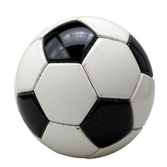 Classic Soccer Ball on a White Background, Perfect for Sports, Games, and Athletic Themes in Photography