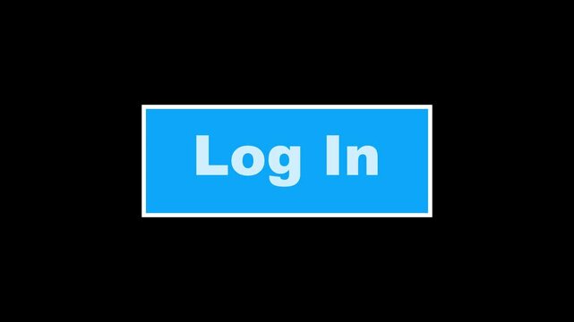 Intentional digital artifact injection fx animation, decoding a noisy scrambled text: Login. Log in Button click Animation with Transparent Background.