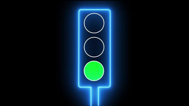 flashing traffic lights Traffic lights with all three colors on  against blue sky with clouds.  Photo-realistic vector illustration. New traffic lights with changing color animation.