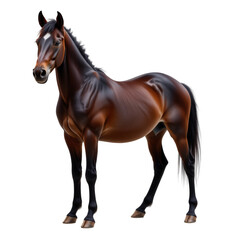 Obraz premium Majestic Brown Horse Standing Gracefully in a Studio Setting Capturing Strength and Elegance of Equine Beauty