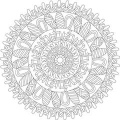 floral mandala flower intricate garden relaxing adult coloring page