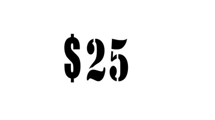Count up Dollars up to 50 on black background. Animated business and commerce element. Rich and success animation concept.50 dollar counting icon.