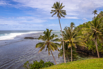 Exposure of the incredible Samoa's coastline, on the South Coast of the Island near Lotofaga