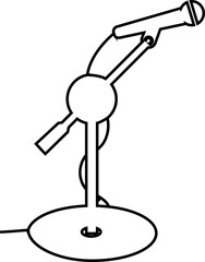 Microphones on counters and microphones and stands separately for design icon Vector silhouette clip arts. Retro and modern music sign, mic tool. Close-up microphone stand in small