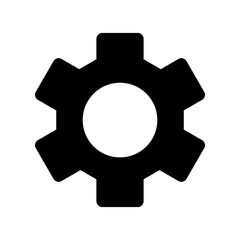 設定、システムを表すシンプルな歯車マーク