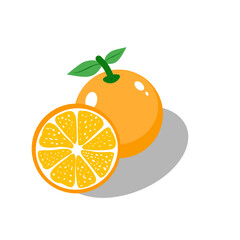 seamless pattern with lemons, illustration of Orange fruit, half and slices orange fruit for clipping path.