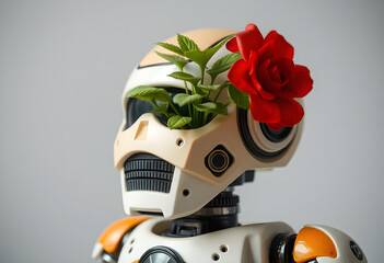 Naklejka premium Robot planter design
