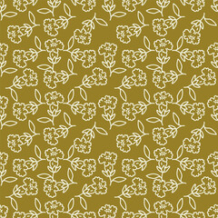 Hand drawn flowers seamless pattern