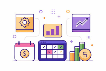 dollar uptrend calendar payment icon