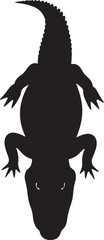 Black Caiman Vector Silhouette