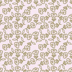 Hand drawn flowers seamless pattern