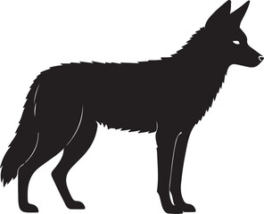 Ethiopian Wolf Vector Silhouette