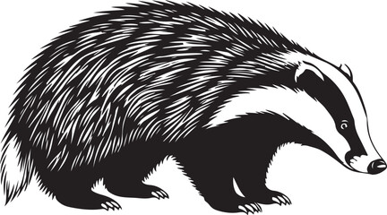 European Badger Vector Silhouette