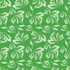 Hand drawn flowers seamless pattern