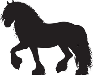 Frisian Horse Vector Silhouette