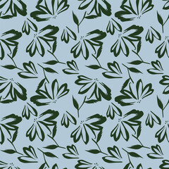 Cute feminine watercolor seamless pattern with wildflowers.hand drawn,