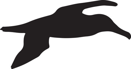 Indian Yellow-nosed Albatross Vector Silhouette