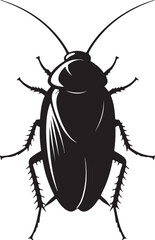Cockroach – Solid Black Silhouette and Outline Vector Set