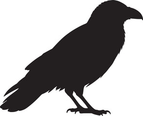 Jungle Crow Vector Silhouette