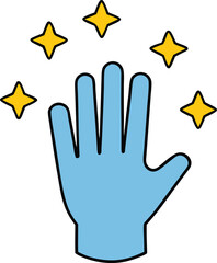 hand with stars icon clipart vector on transparent background

