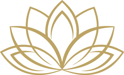Golden lotus flower vector art illustration.