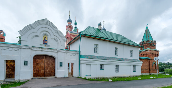 Nikolsky Monastery on the bank of the Volkhov river in Staraya Ladoga, Russia.