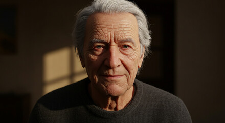 A portrait of a senior man