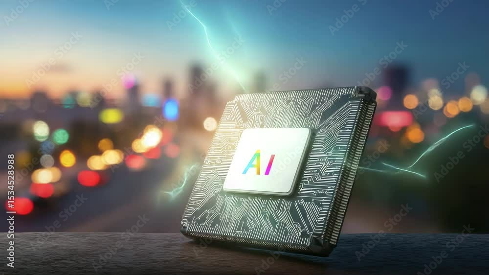 Leinwandbilder An AI chip with the logo 