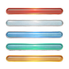 Obraz premium Five 3 D Navigation Bars Red Silver Blue Green Gold