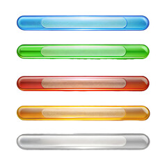 Obraz premium Five Glossy Navigation Bars Blue Green Red Gold Silver