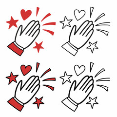 Fototapeta premium Clapping and Applause Emojis Icon for Reactions