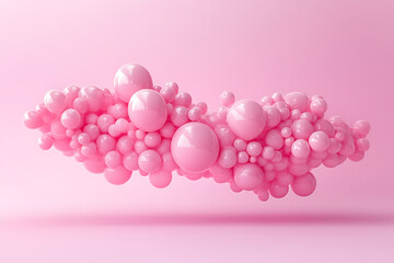 Fototapeta premium A dynamic abstract background features interconnected bubbles and circular shapes in varying opacities and soft pink hues, creating a modern and ethereal design with depth and subtle light