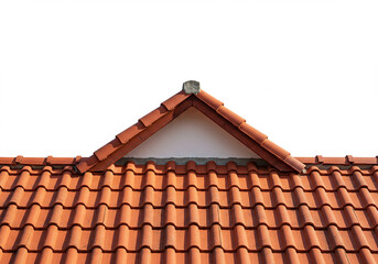 Fototapeta premium Red tiled roof with white gable